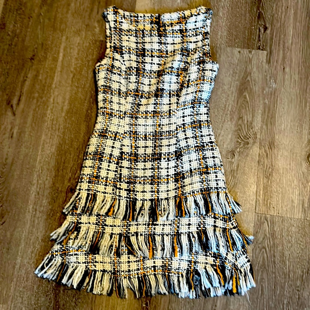Ivory Black and Gold Fitelle Dress